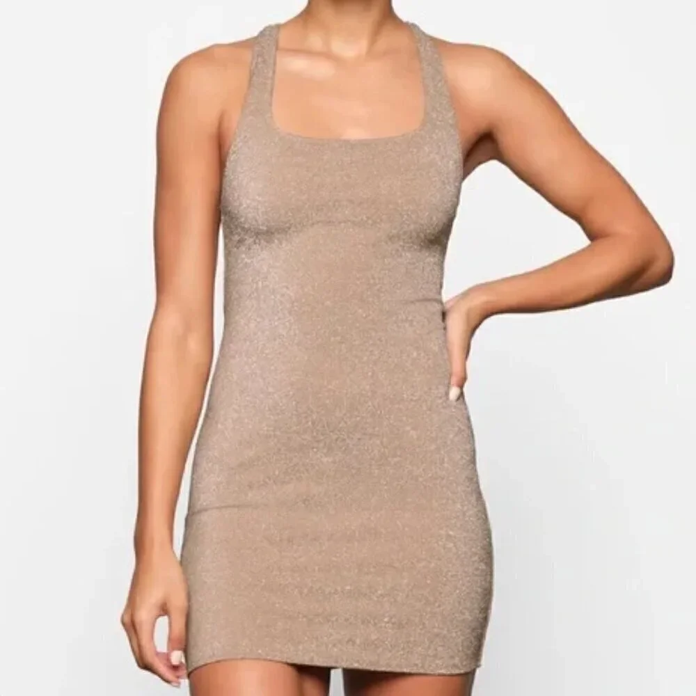 New Skims Gliter Swim Metallic Dress Cover-up Size 2X